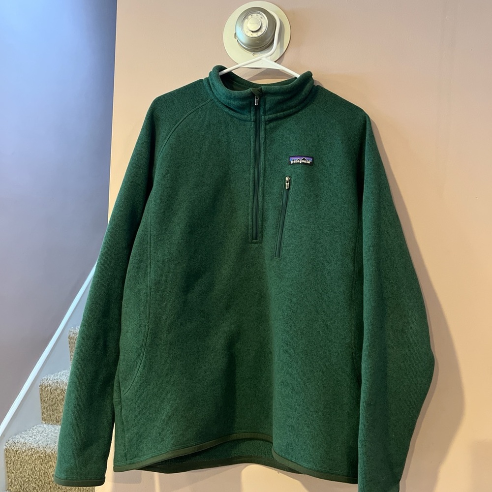 Patagonia Men's Forest Green Zip-Up Sweater